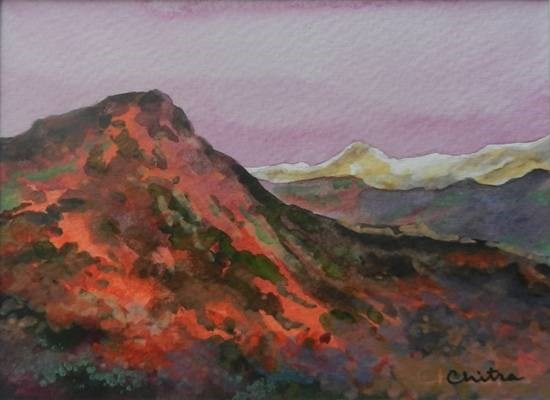 Kumaon Mountains - 23, painting by Chitra Vaidya