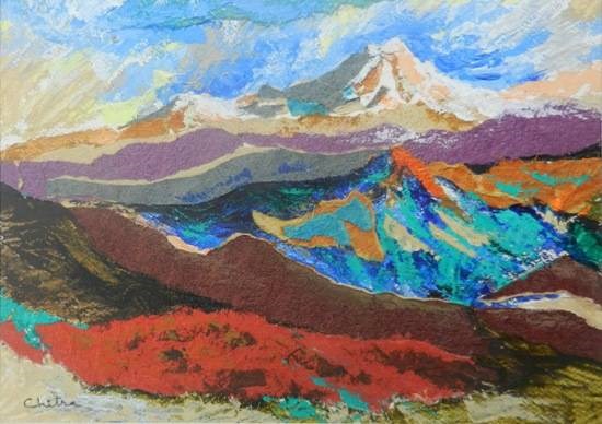 Kumaon Mountains - 4, painting by Chitra Vaidya