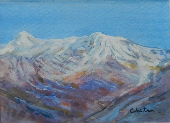 Kumaon Mountains - 21, painting by Chitra Vaidya