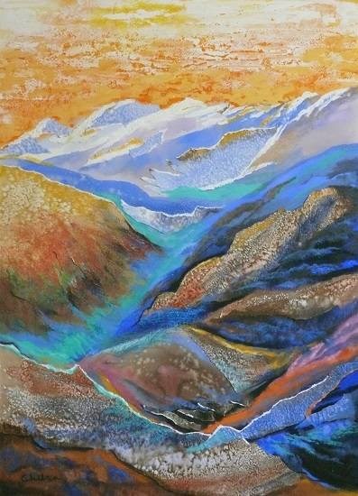 Call of the Himalayas - 1, painting by Chitra Vaidya