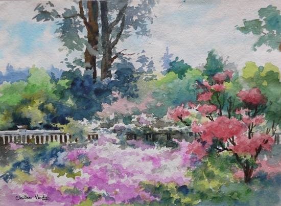 Garden View, painting by Chitra Vaidya