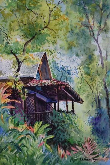 Goan House - 1, painting by Chitra Vaidya