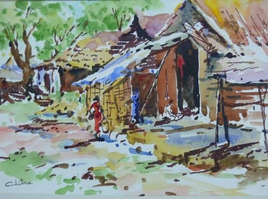 Village - 23, painting by Chitra Vaidya