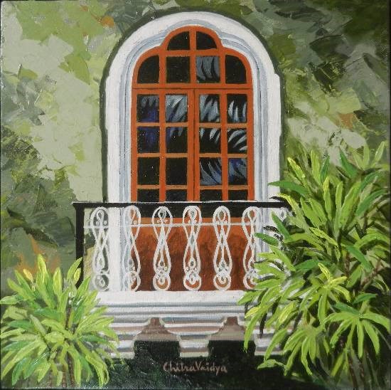Goan Window - 3, painting by Chitra Vaidya