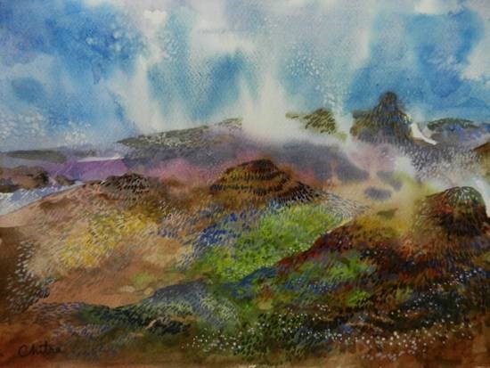In the Hills - VII, painting by Chitra Vaidya