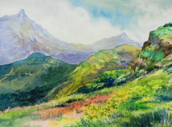 In the Hills - X, painting by Chitra Vaidya