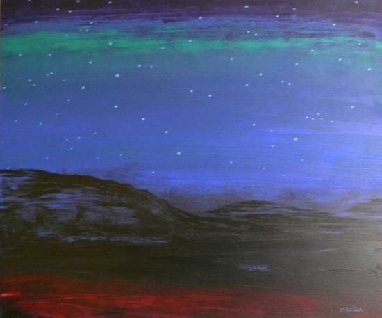 Starry Nights in the Hills - I, painting by Chitra Vaidya
