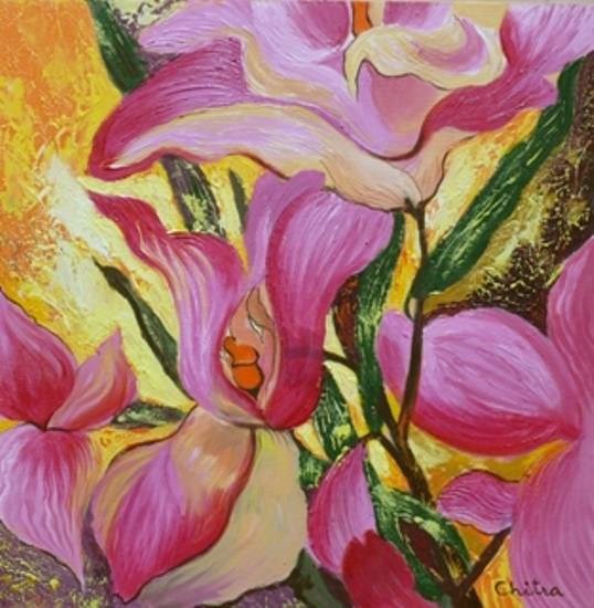 Flowers XIV, painting by Chitra Vaidya