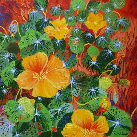 Flowers II, painting by Chitra Vaidya