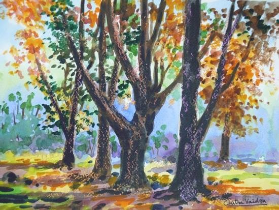 Autumn II, painting by Chitra Vaidya