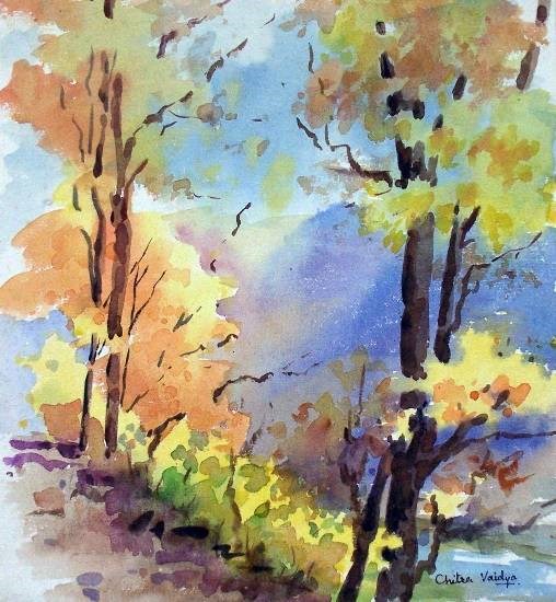 Autumn VI, painting by Chitra Vaidya
