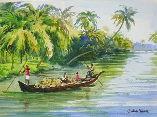 Kerala 4, painting by Chitra Vaidya