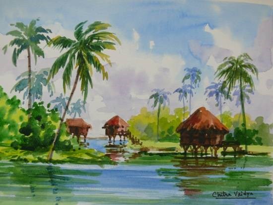 Kerala 5, painting by Chitra Vaidya