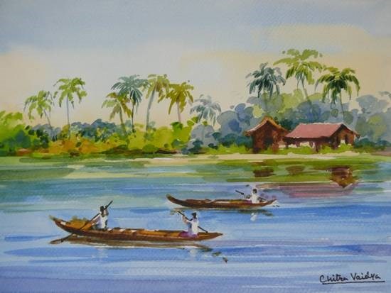 Kerala 6, painting by Chitra Vaidya
