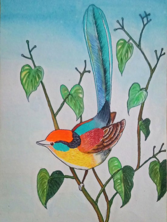 The bird, painting by Tanvi Rangani