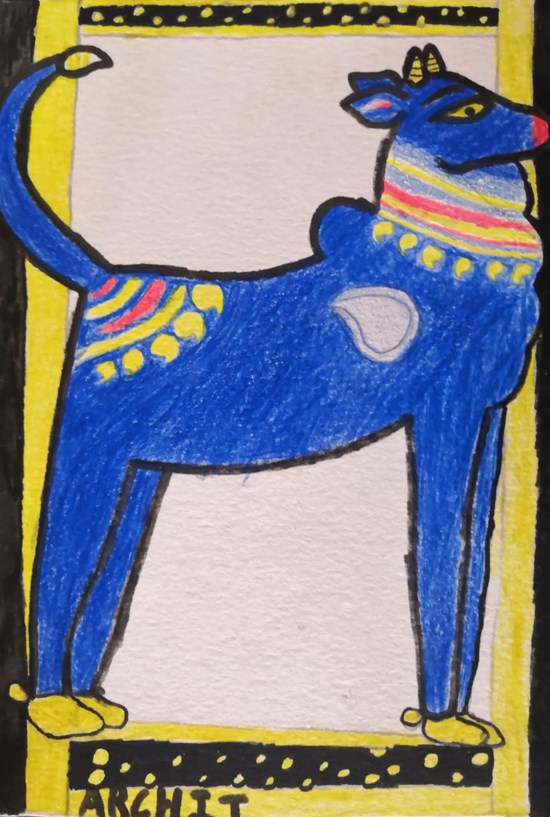 NeelGai, painting by Archit Kandpal