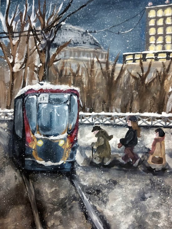 Passengers of Destiny, painting by Iuliia Shakhmatova