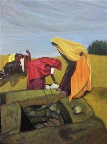 Rural reality, painting by Anjalee S Goel