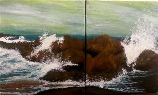 Waves, painting by Anjalee S Goel