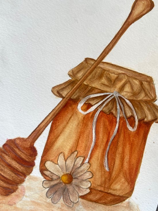 Warm hues of honey, painting by Saisha Sikka
