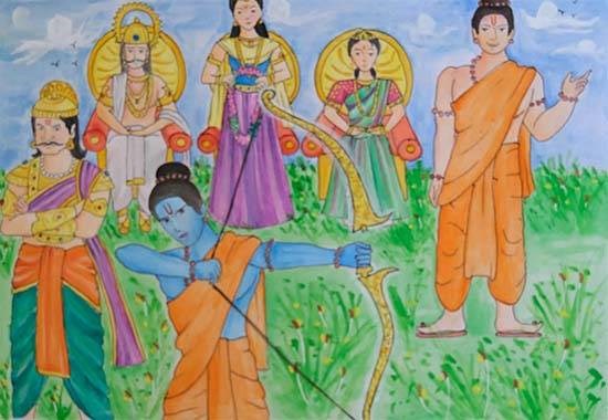 Sita Swayamvar, painting by Dharitha Surgi