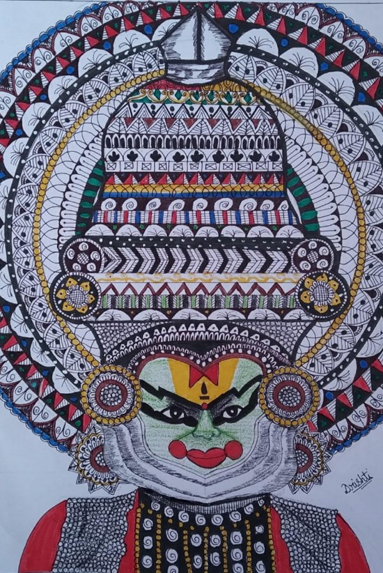 Kathakali- A Beautiful Form Of Dance, painting by Drishti Kumari