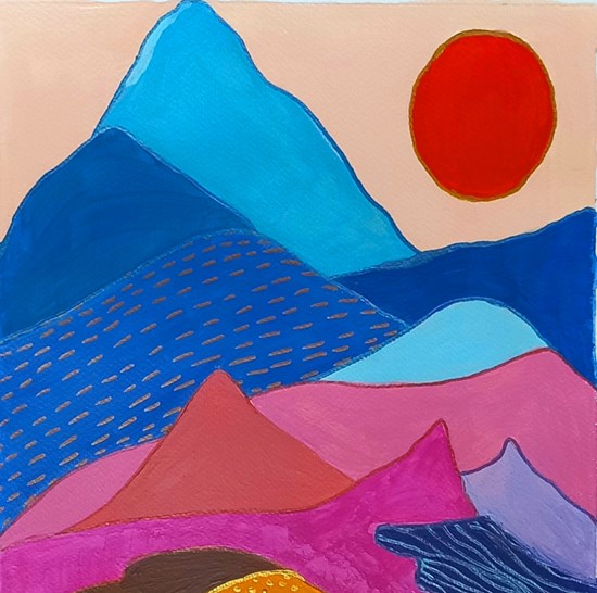 Silhouettes Of Wonderful Mountains, painting by Anupa Paul