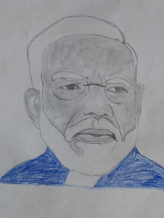 Indian Prime Minister - Shri Narendra Modi, painting by Aarnav Pillai