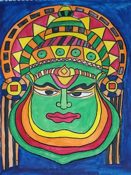 Kathakali, painting by Aarnav Pillai