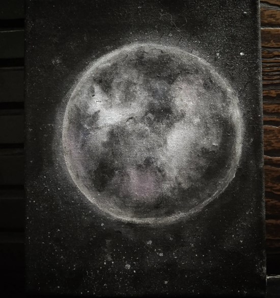 The moon, painting by Sundus Khalil