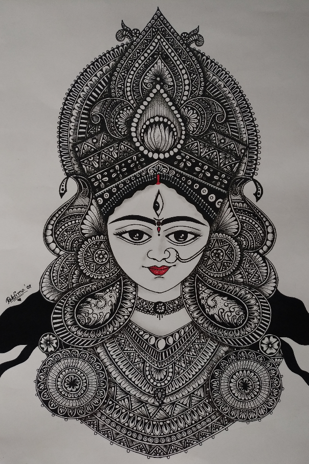Painting  by Raktima Sau - Maa Durga