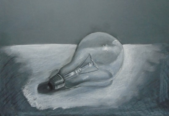 Electric lamp, painting by Khaled Hamdy .H