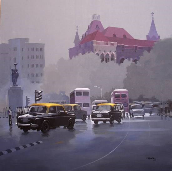 Mumbai Series V, painting by Anwar Husain