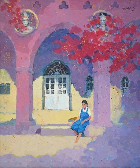 School Girl, painting by Anwar Husain