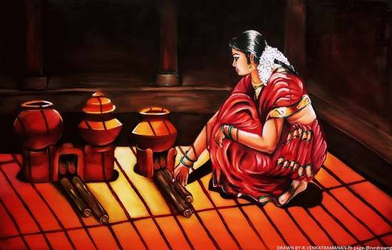 Painting  by Venkatramanan R - Tamil Culture