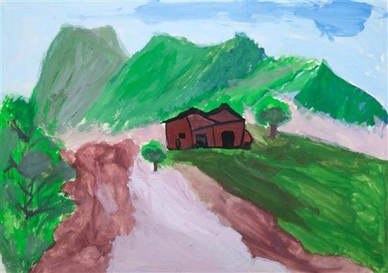 Landscape painting, painting by Yogesh Pokale