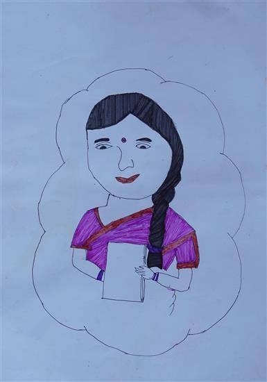 A girl's dream to be a Teacher, painting by Amisha Dhikar