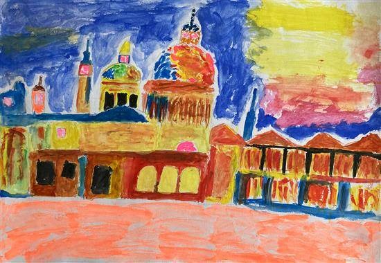 The Mosque, painting by Tejas Kharpade