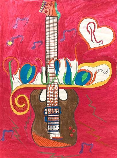 Guitar - my favorite instrument, painting by Ravina Varkhande