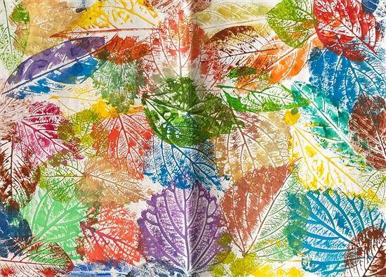 Colorful leaf print, painting by Sahil Lahange