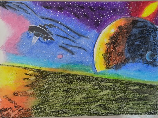 Galaxy drawing, painting by Drashy Shah