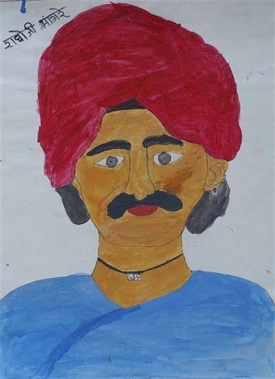 Portrait of Raghoji Bhangare, painting by Savita Mondhe