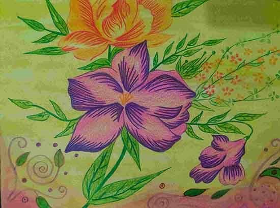 Flowers, painting by Mohit Kharkwal