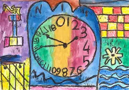 Clock, painting by Kovendhan V A