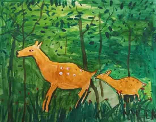 Mom and Child, painting by Malavika V P