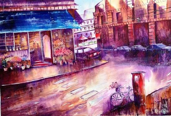 Street Scape, painting by Ivan Gomes