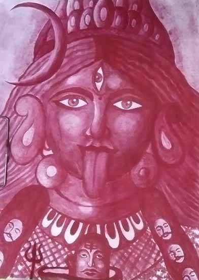 Painting  by Abhra Sanpui - Sindur Kali