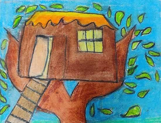 Treehouse, painting by Avigna Sree
