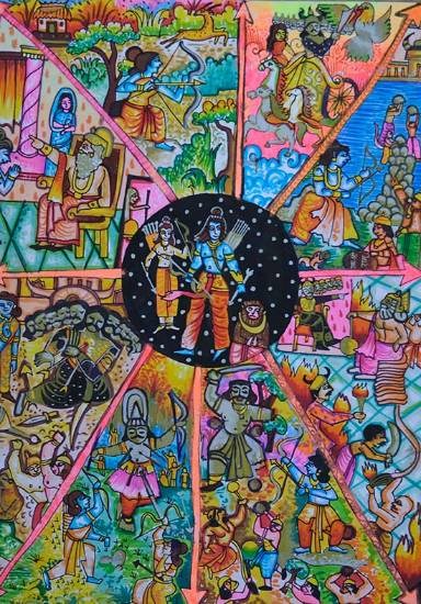 Our Pride Ramayana at a glance, painting by Baibhav Datta