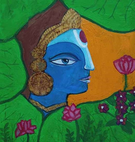 Shree Krishna, painting by Kaavya Shah